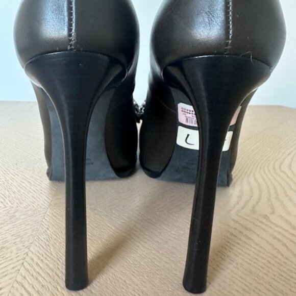 Lanvin Paris, Vero Cuoio, Grey Leather, Jewel Embellished Heels, Signed - Picture 7 of 7